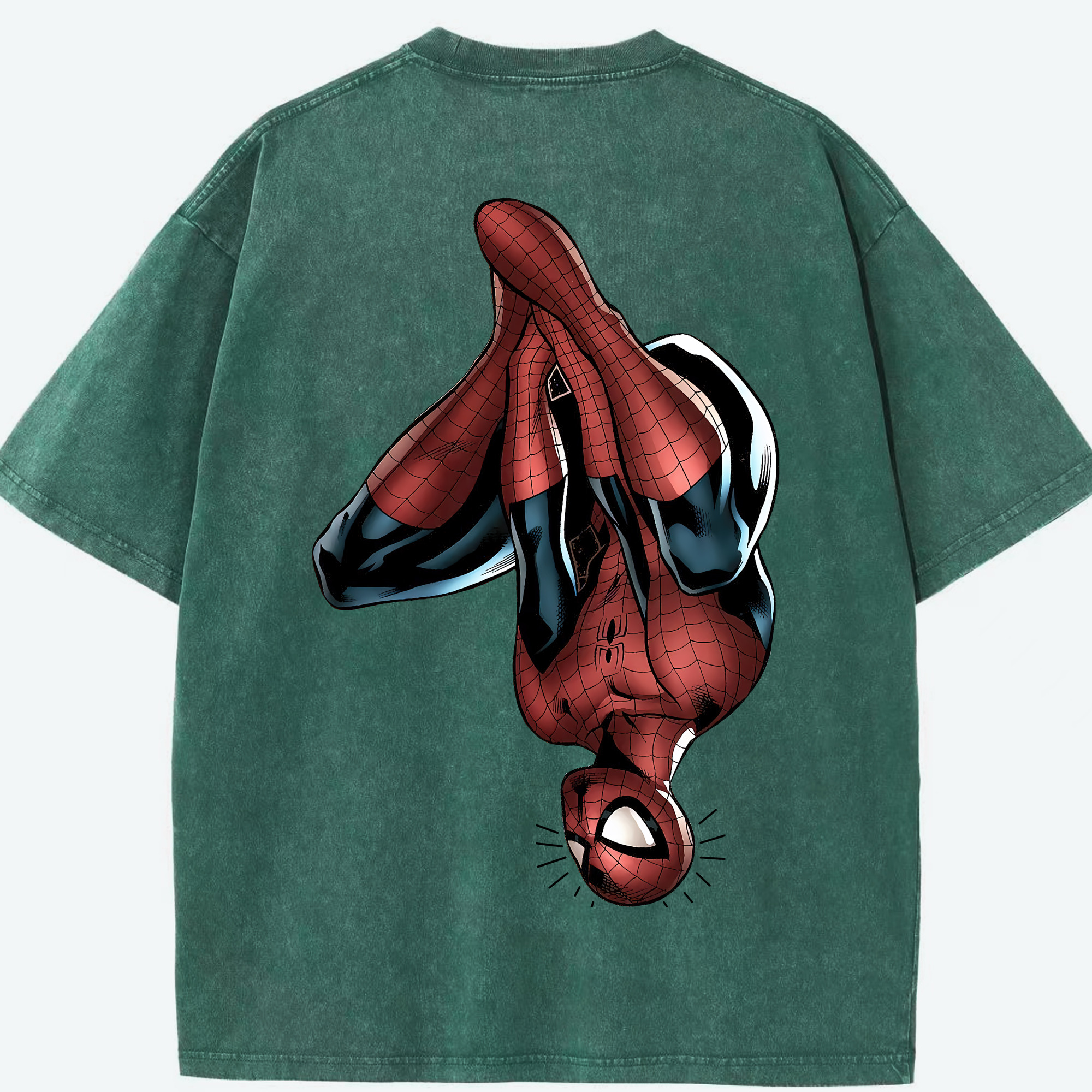 （画像用） Spider Man スパイダーマン 綿100% ヴィンテージ風 半袖Tシャツ（背面プリント）